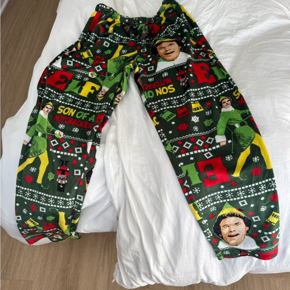 Elf Son Of A Nutcracker Pajama Pants Men's Size Small Green 100% Polyester